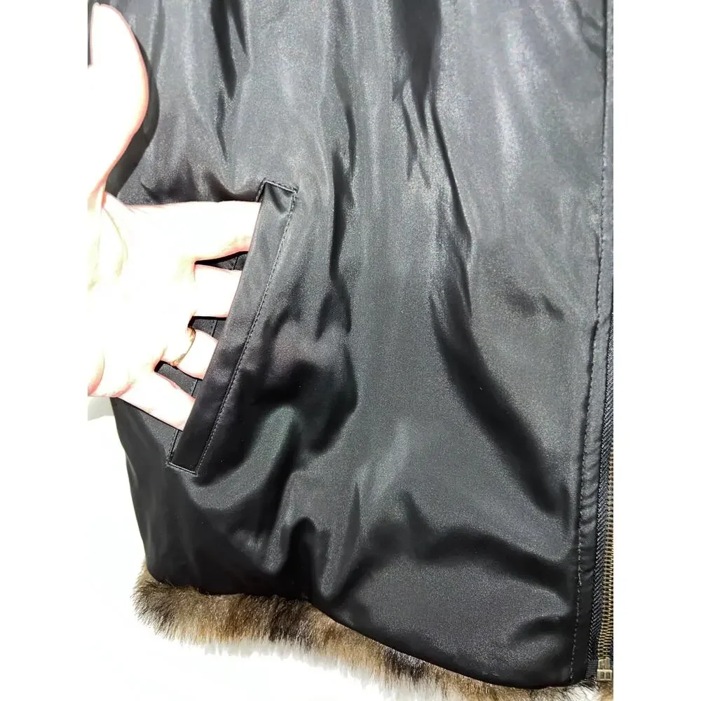 NWOT Coaco New York Faux Mink Fur Vest Reversible M